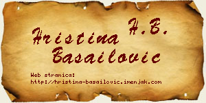 Hristina Basailović vizit kartica